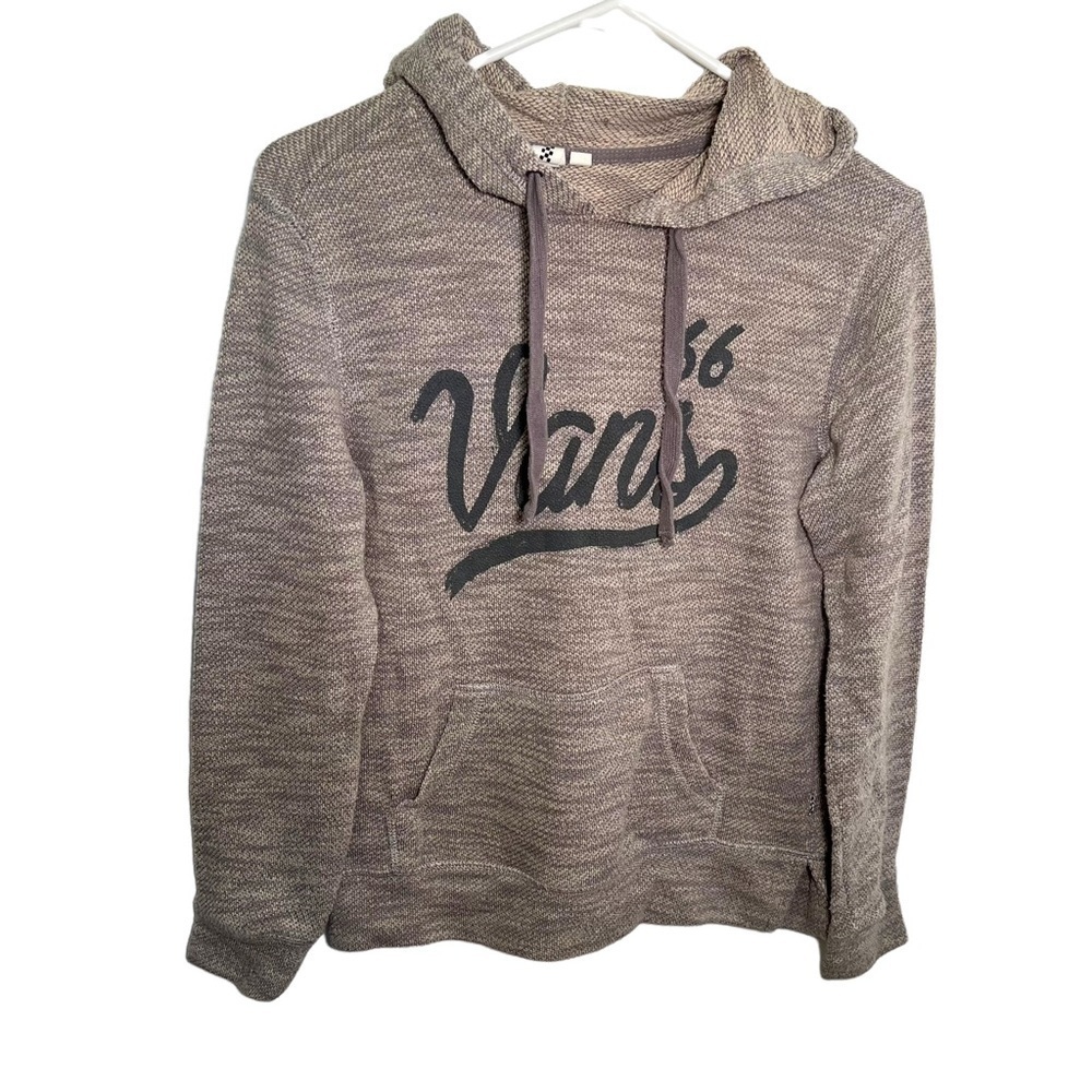 Vans Women's Size XS Hoodie Hooded Sweatshirt Gray Green Knit Kangaroo Pocket